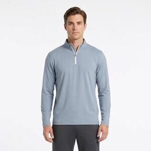 Rowan Oak Performance Golf Shirt Mens 2XL Gray Quarter Zip Mock Neck Activewear